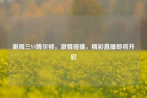 谢周三VS博尔顿,激情碰撞,精彩直播即将开启