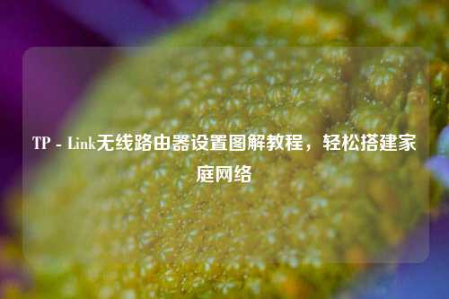 TP - Link无线路由器设置图解教程,轻松搭建家庭网络