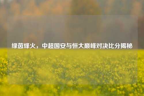 绿茵烽火,中超国安与恒大巅峰对决比分揭秘