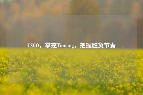 CSGO，掌控Timeing，把握胜负节奏