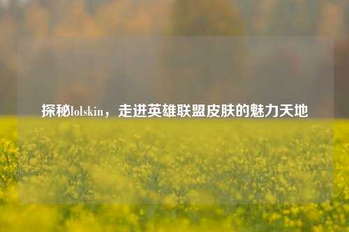 探秘lolskin,走进英雄联盟皮肤的魅力天地