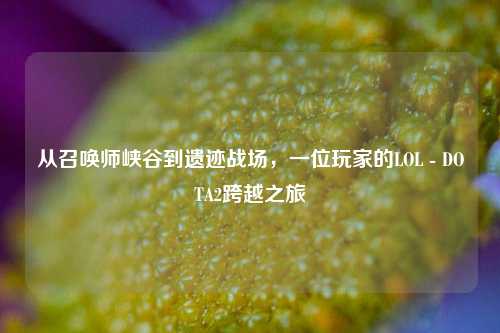 从召唤师峡谷到遗迹战场，一位玩家的LOL - DOTA2跨越之旅