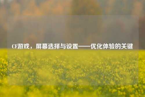 CF游戏，屏幕选择与设置——优化体验的关键