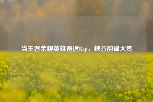 当王者荣耀英雄邂逅Rap,峡谷韵律大赏