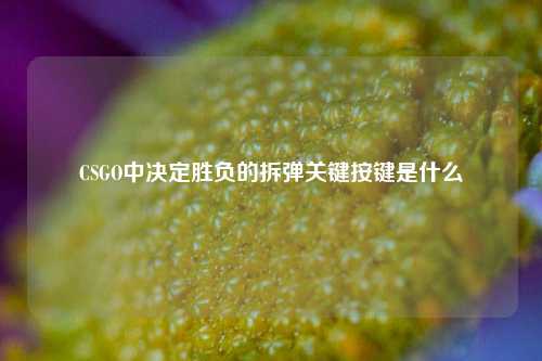CSGO中决定胜负的拆弹关键按键是什么