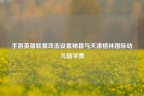 手游英雄联盟攻击设置秘籍与天津格林国际幼儿园学费