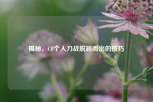 揭秘,CF个人刀战脱颖而出的技巧
