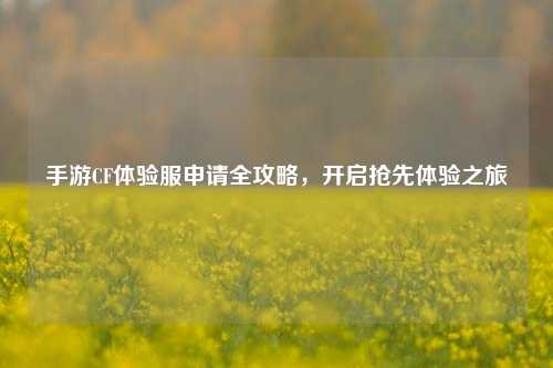 手游CF体验服申请全攻略,开启抢先体验之旅