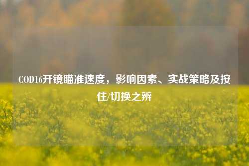 COD16开镜瞄准速度,影响因素、实战策略及按住/切换之辨