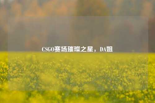CSGO赛场璀璨之星,DA姐