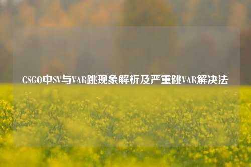 CSGO中SV与VAR跳现象解析及严重跳VAR解决法