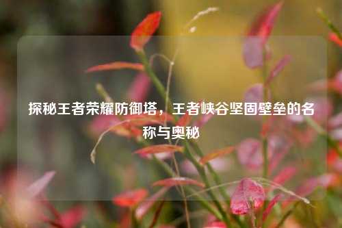 探秘王者荣耀防御塔，王者峡谷坚固壁垒的名称与奥秘