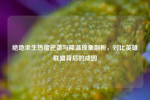 绝地求生热度逆袭与降温现象剖析，对比英雄联盟背后的成因