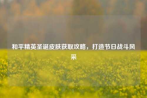 和平精英圣诞皮肤获取攻略，打造节日战斗风采