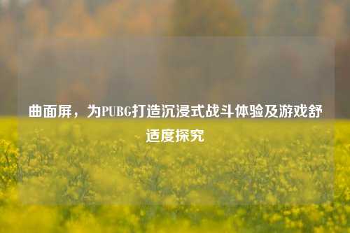 曲面屏，为PUBG打造沉浸式战斗体验及游戏舒适度探究