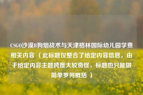 CSGO沙漠B狗烟战术与天津格林国际幼儿园学费相关内容 （此标题仅整合了给定内容信息，由于给定内容主题跨度大较奇怪，标题也只能做简单罗列概括 ）
