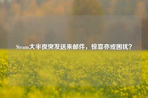 Steam大半夜突发送来邮件,惊喜亦或困扰?