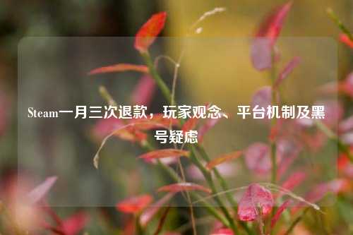 Steam一月三次退款,玩家观念、平台机制及黑号疑虑