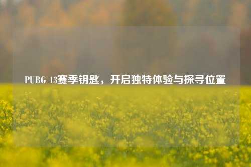 PUBG 13赛季钥匙,开启独特体验与探寻位置
