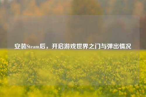 安装Steam后,开启游戏世界之门与弹出情况