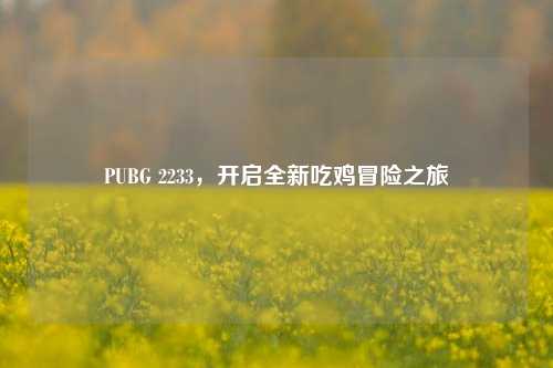 PUBG 2233，开启全新吃鸡冒险之旅