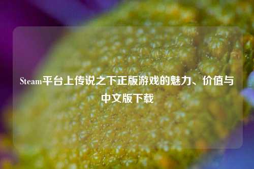 Steam平台上传说之下正版游戏的魅力、价值与中文版下载