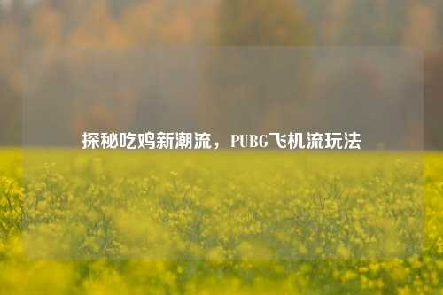 探秘吃鸡新潮流，PUBG飞机流玩法