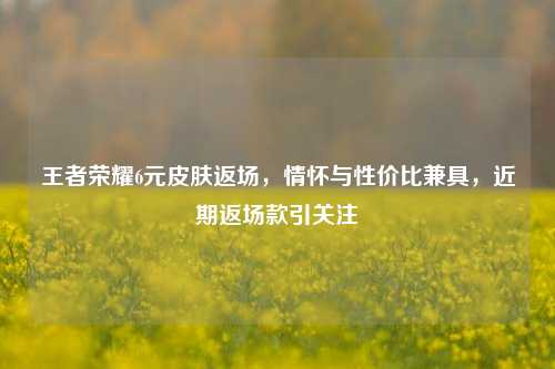 王者荣耀6元皮肤返场，情怀与性价比兼具，近期返场款引关注