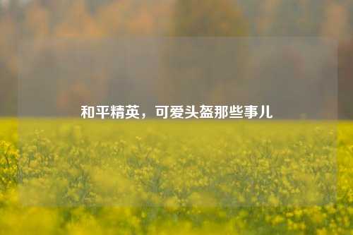 和平精英,可爱头盔那些事儿