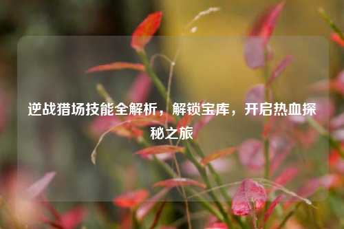 逆战猎场技能全解析，解锁宝库，开启热血探秘之旅