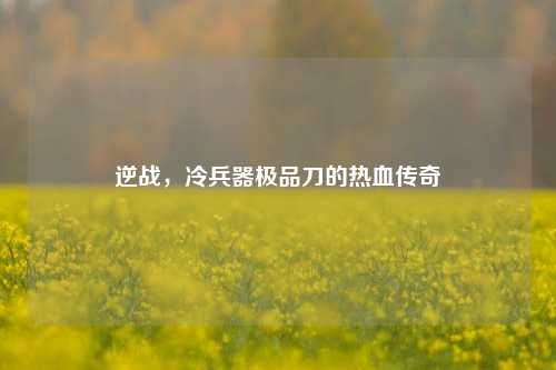 逆战，冷兵器极品刀的热血传奇