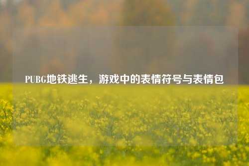 PUBG地铁逃生，游戏中的表情符号与表情包