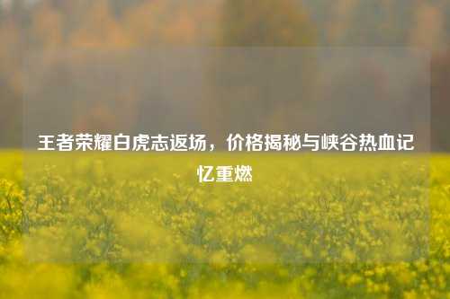 王者荣耀白虎志返场，价格揭秘与峡谷热血记忆重燃