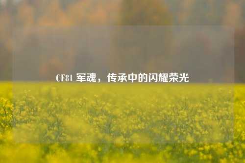 CF81 军魂，传承中的闪耀荣光