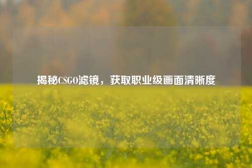 揭秘CSGO滤镜，获取职业级画面清晰度