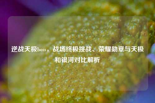 逆战天极boss,战场终极挑战、荣耀勋章与天极和银河对比解析