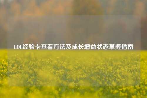 LOL经验卡查看方法及成长增益状态掌握指南