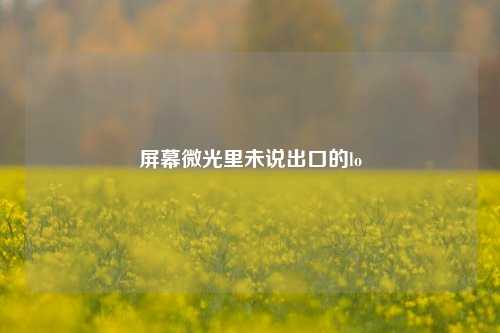 屏幕微光里未说出口的lo